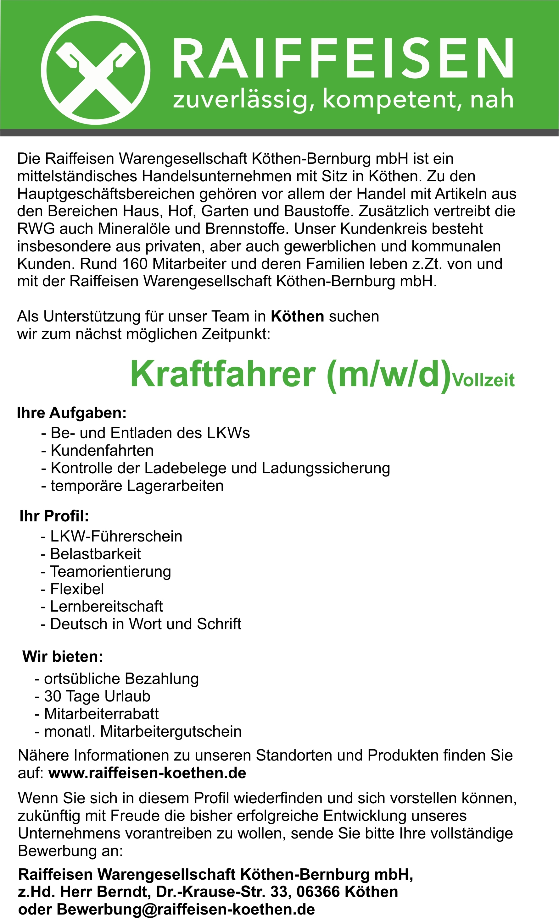Kraftfahrer Köthen 25
